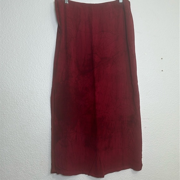Dorothy Schoelen Platinum Women’s Size 14 Red Tie Dye Side Leg Split Skirt - Picture 2 of 11